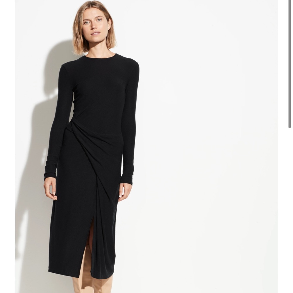 Vince Long Sleeved Drape Dress